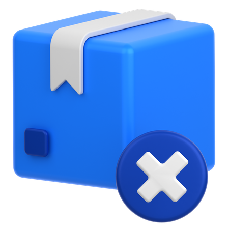 Box With Cancel  3D Icon