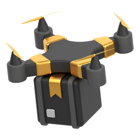 3 D Icon Of A Drone Delivering A Package 3D Icon