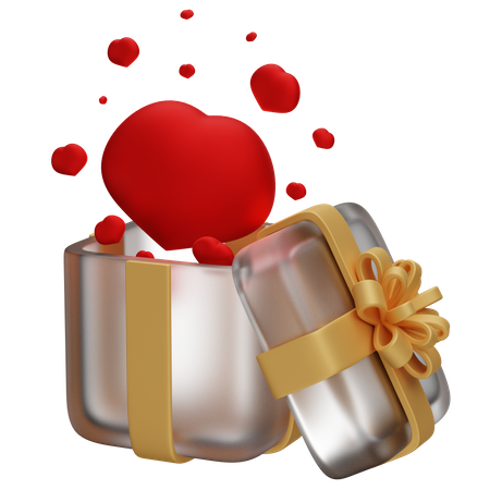 Box with hearts  3D Icon