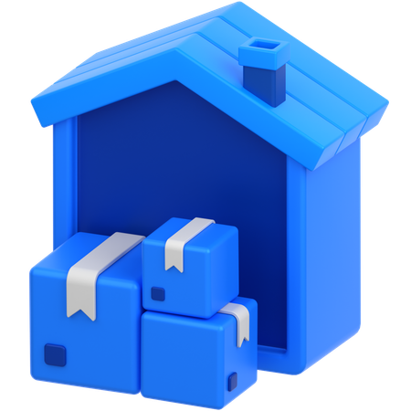 Box With House  3D Icon