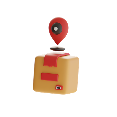 Box With Location Pointer  3D Icon