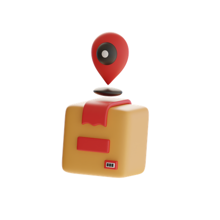 Box With Location Pointer  3D Icon