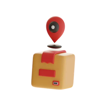 Box With Location Pointer  3D Icon