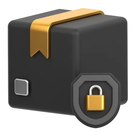 3 D Icon Of A Package With A Lock 3D Icon
