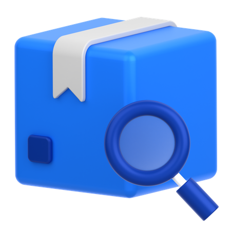 Box With Magnify  3D Icon