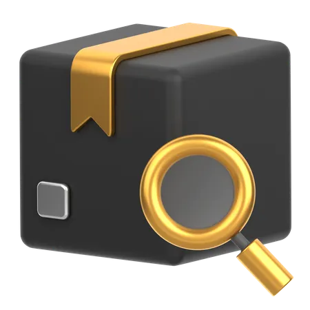 3 D Icon Of A Package With Magnifier 3D Icon