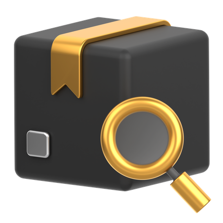 Box With Magnify  3D Icon