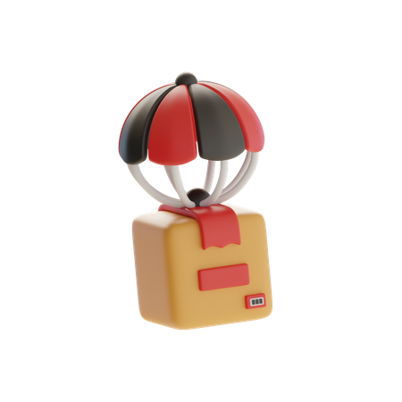 Box With Parachute  3D Icon