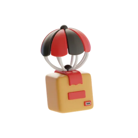 Box With Parachute  3D Icon