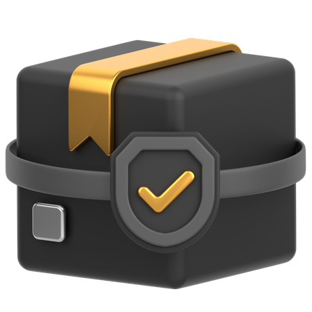Box With Shield  3D Icon