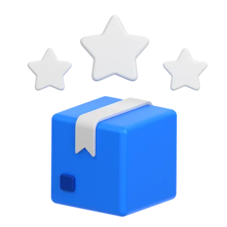 3 D Icon Of A Package With 3 Stars 3D Icon