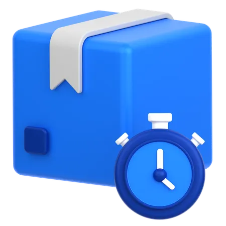 3 D Icon Of A Package With A Stop Watch 3D Icon