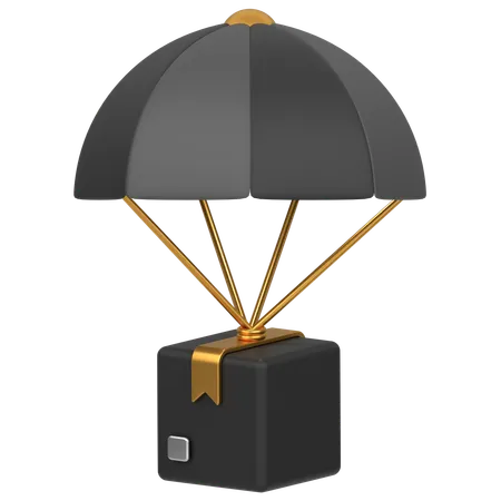 Box With Umbrella  3D Icon