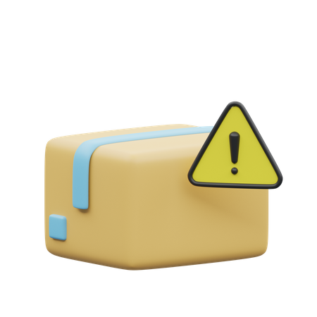 Box with warning sign  3D Illustration