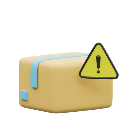Box with warning sign  3D Illustration