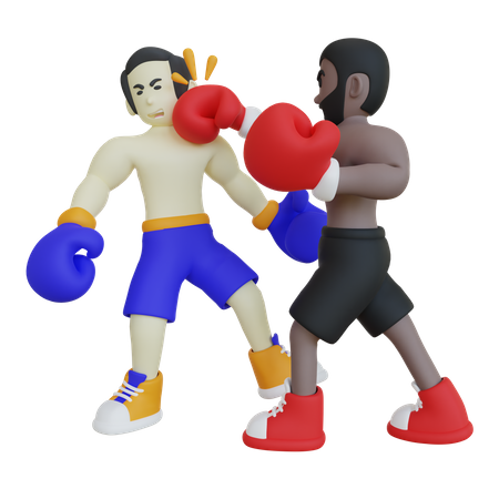 Combat de boxe  3D Illustration