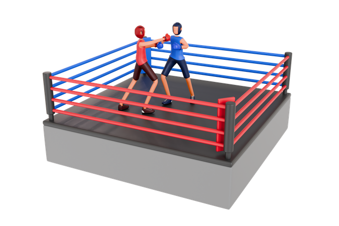 Boxe Esporte  3D Illustration