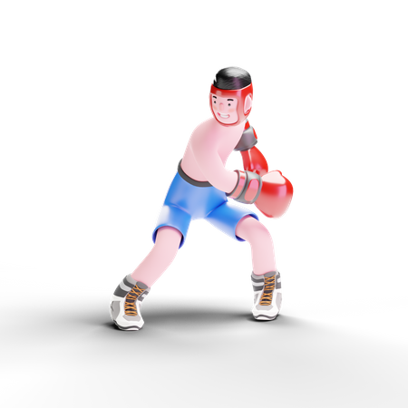 Boxeador masculino de pie  3D Illustration