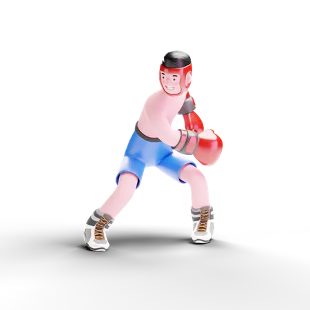 Boxeador masculino de pie  3D Illustration