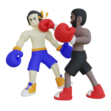 Combate de boxeo  3D Illustration