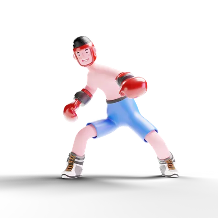 Boxer beim Training  3D Illustration