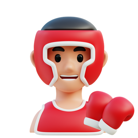 Boxeador con guantes rojos  3D Icon