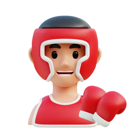 Boxeador con guantes rojos  3D Icon