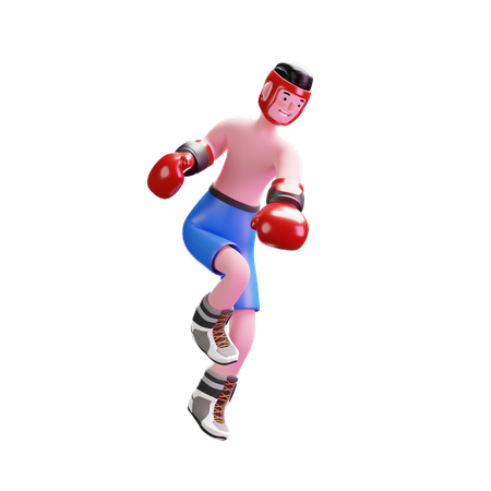 Boxer doing practice 3D Illustration