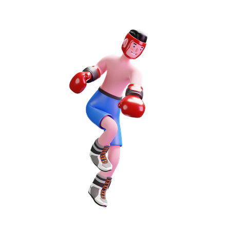 Boxer doing practice  3D Illustration