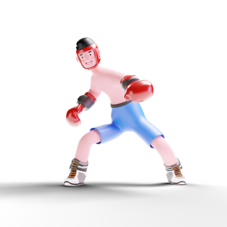 Boxer doing training 3D Illustration
