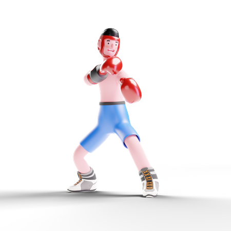 Boxer getting ready for match 3D Illustration