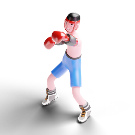 Boxer kämpfen im Kampf  3D Illustration