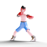 boxer playing 3d logo
