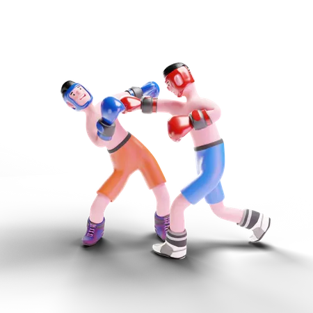 Boxer playing in match 3D Illustration