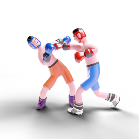 Boxer playing in match  3D Illustration