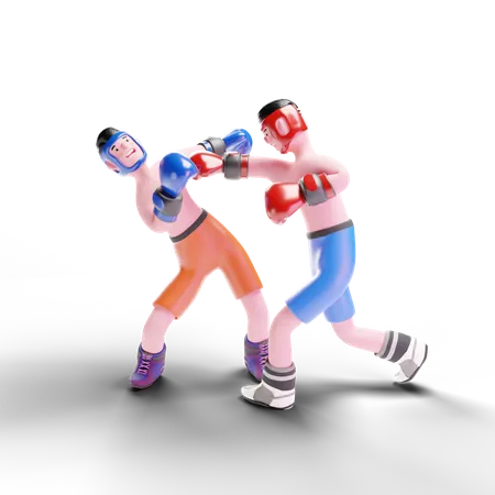 Boxer playing in match  3D Illustration