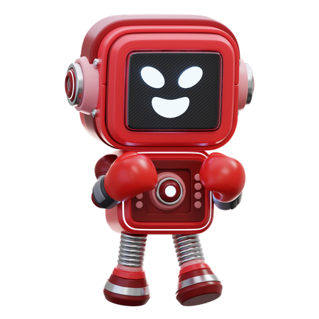 Boxer Robot  3D Illustration