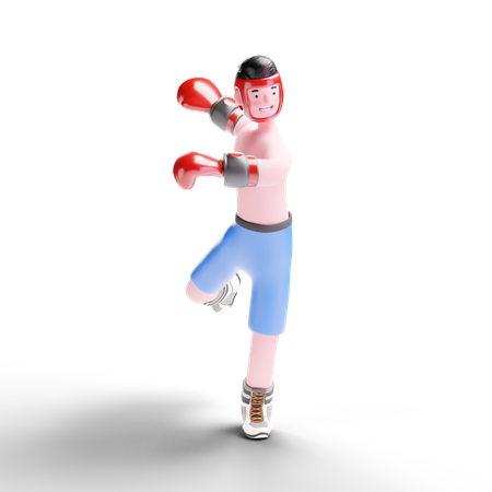 Boxer s'apprêtant à frapper  3D Icon