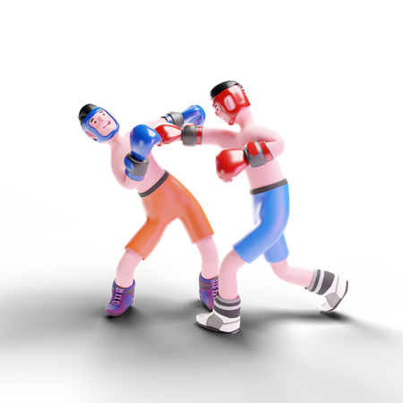 Boxer spielt im Kampf  3D Illustration