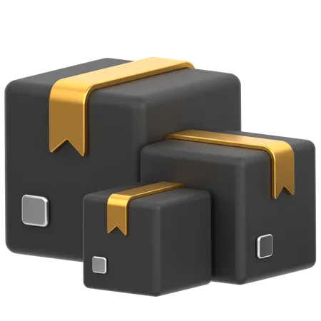 3 D Icon Of 3 Packages 3D Icon