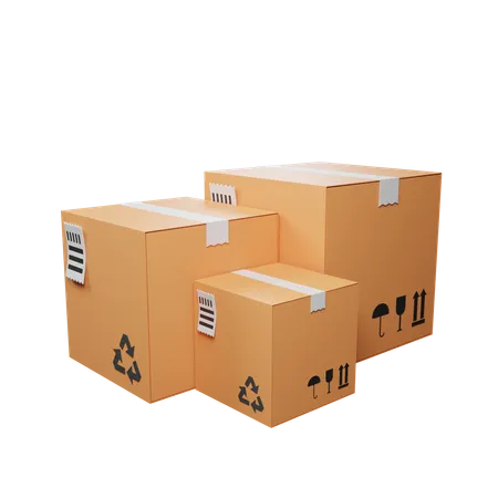 Boxes  3D Illustration