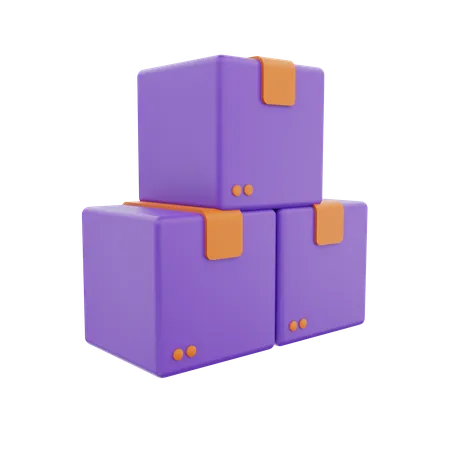 3 D Render Boxes Illustration 3D Icon