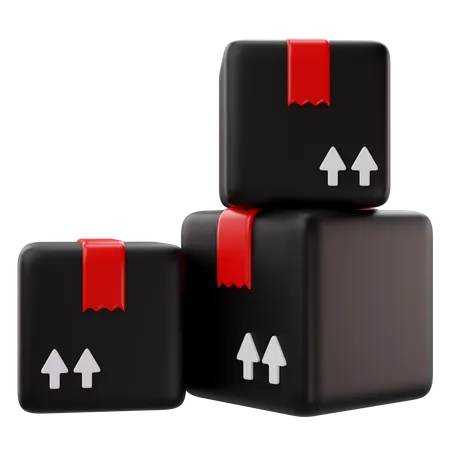 3 D Rendering Of Black Friday Boxes Piled Up Icon 3D Icon
