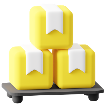 Boxes On Wooden Pallet  3D Icon