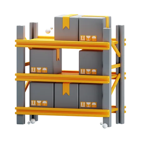 Boxes Shelf  3D Icon