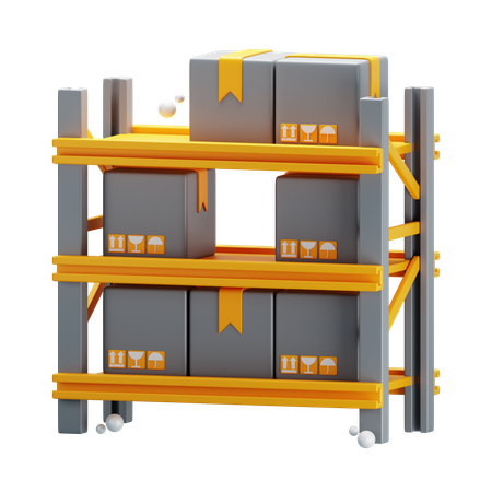 Boxes Shelf  3D Icon