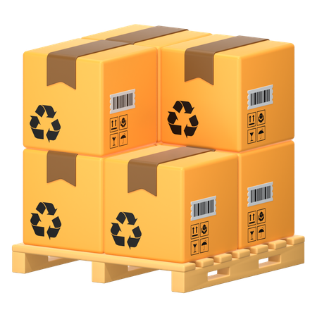 積み重ねられた箱  3D Icon