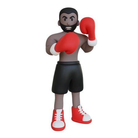 Boxing Athlete Pose  3D Icon