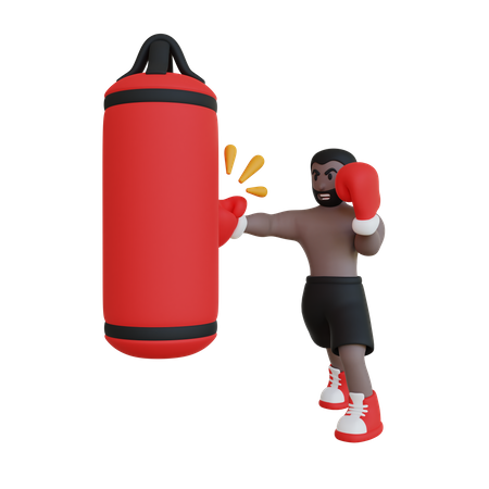 Boxing Athlete Pose  3D Icon
