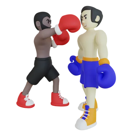 Boxing Fight Competition  3D Illustration